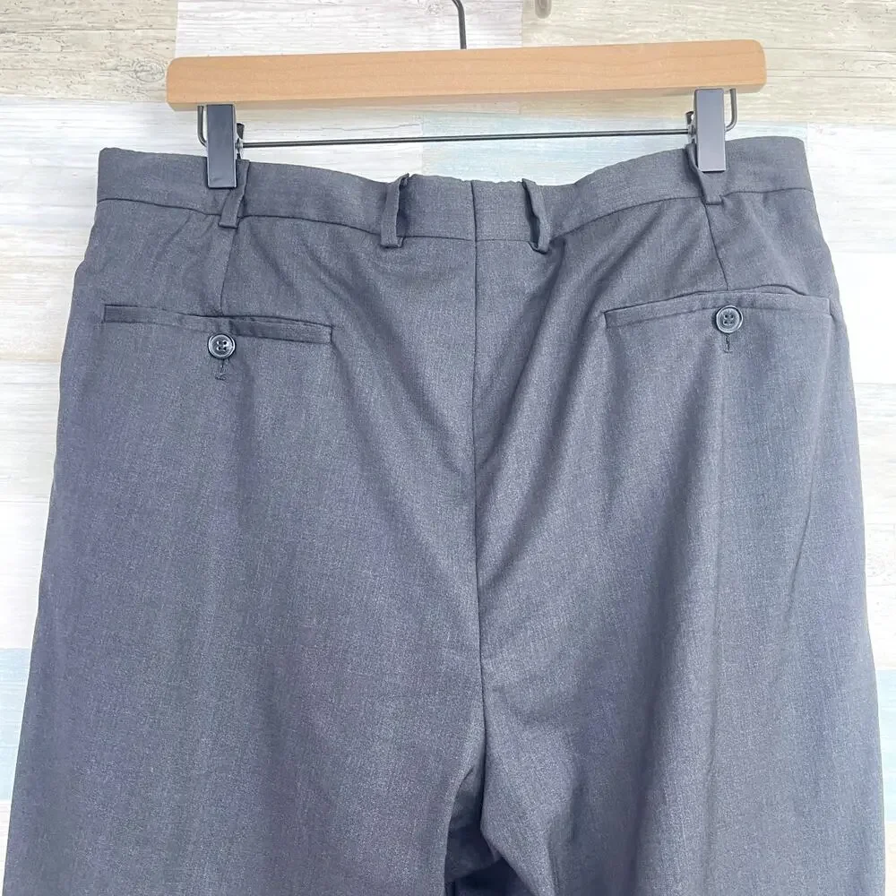 Samuelsohn Wool Greenwich Suit Charcoal Gray Mens 43 Jacket 33x30 Pleated Pants